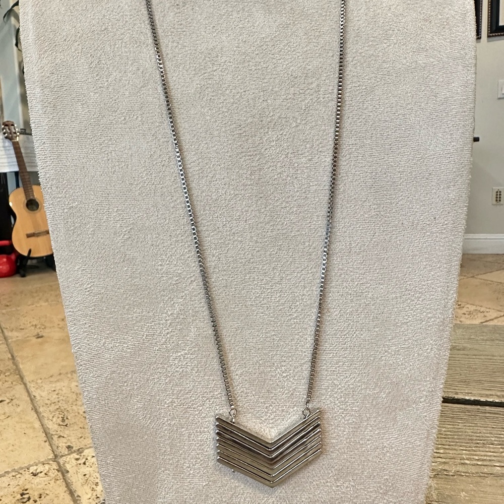 Silver Chevron Necklace